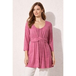 Soma Pink Lounge Tunic Medium Soft Knit Empire Waist Sleep Shirt Casual Top